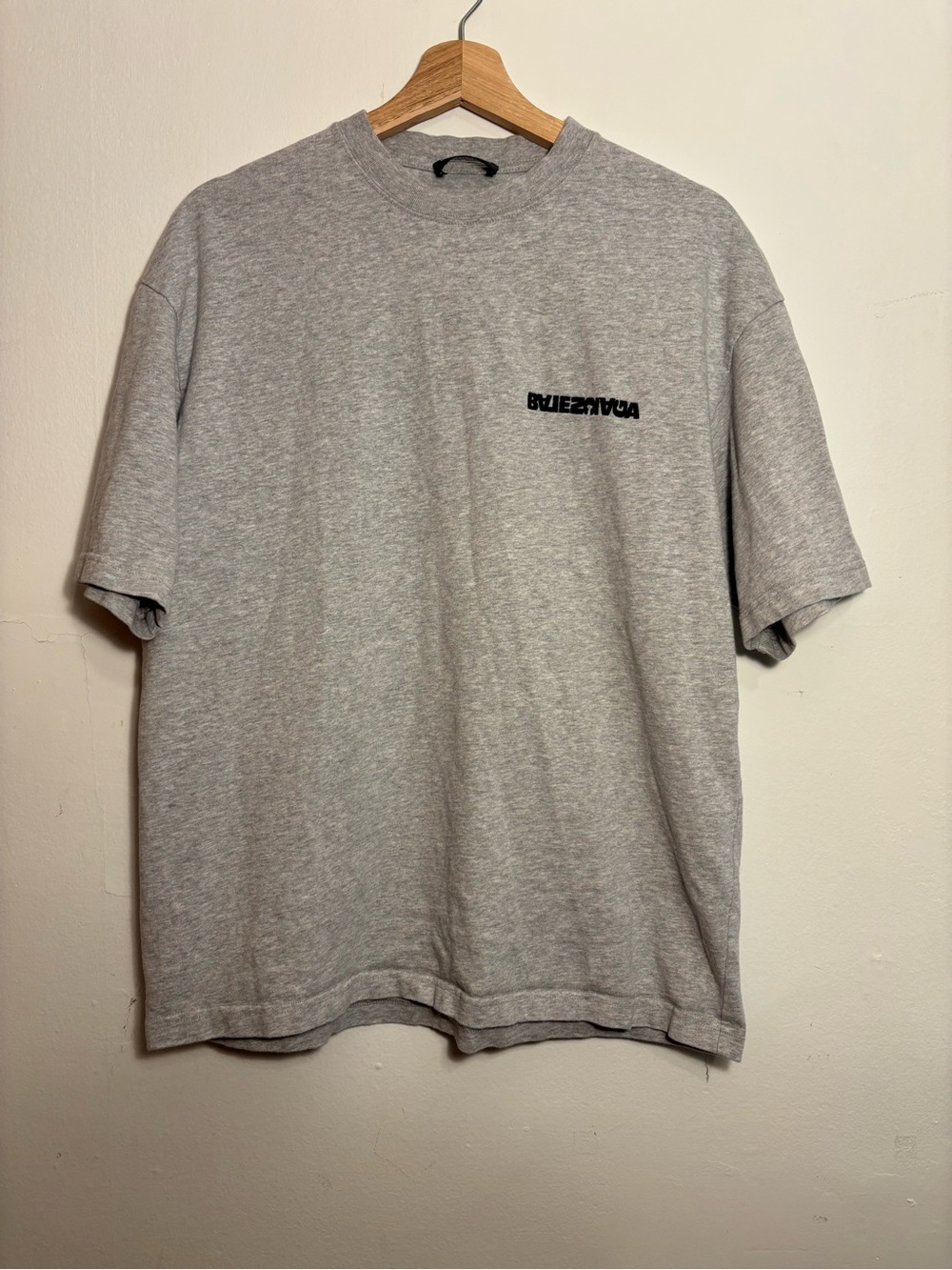 Balenciaga Light Gray Short Sleeve Logo Tee